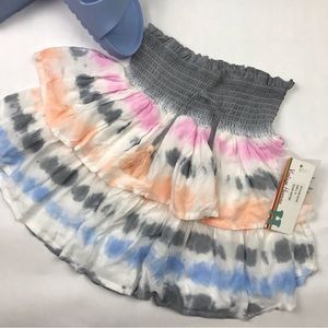 NWT Vintage Havana Girl’s Tie Dye Layered Ruffle Skirt, Size L/14